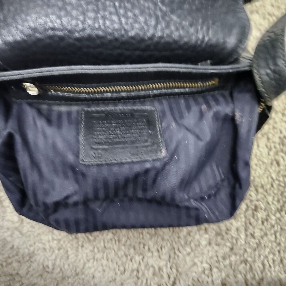 Coach 4929 Black Pebbled Leather Messenger Cross Body Handbag Adjustable Strap - Picture 9 of 16